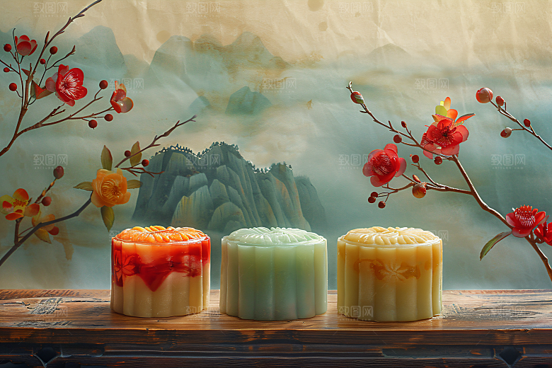 中秋月饼文化广式月饼摄影图