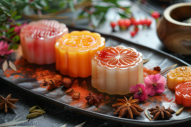 中秋月饼文化糕点摄影图