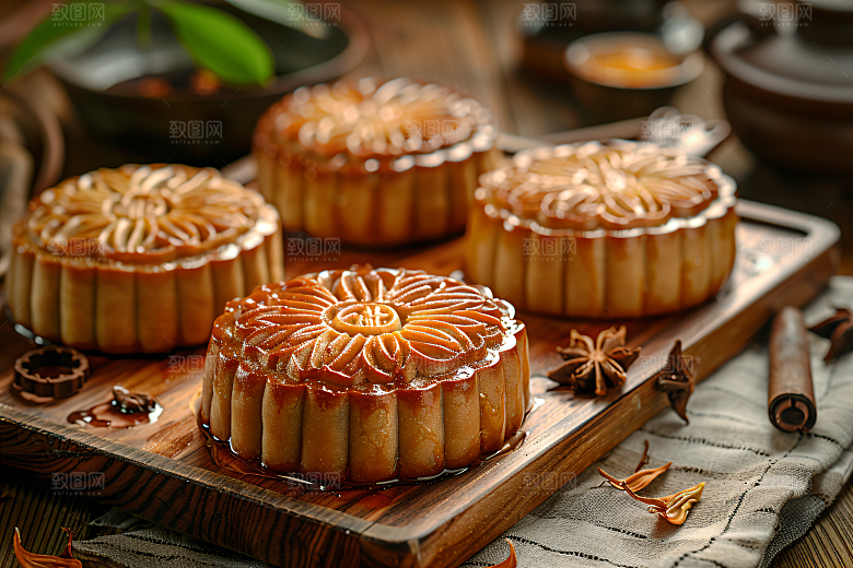 中秋月饼莲蓉月饼传统节日摄影图