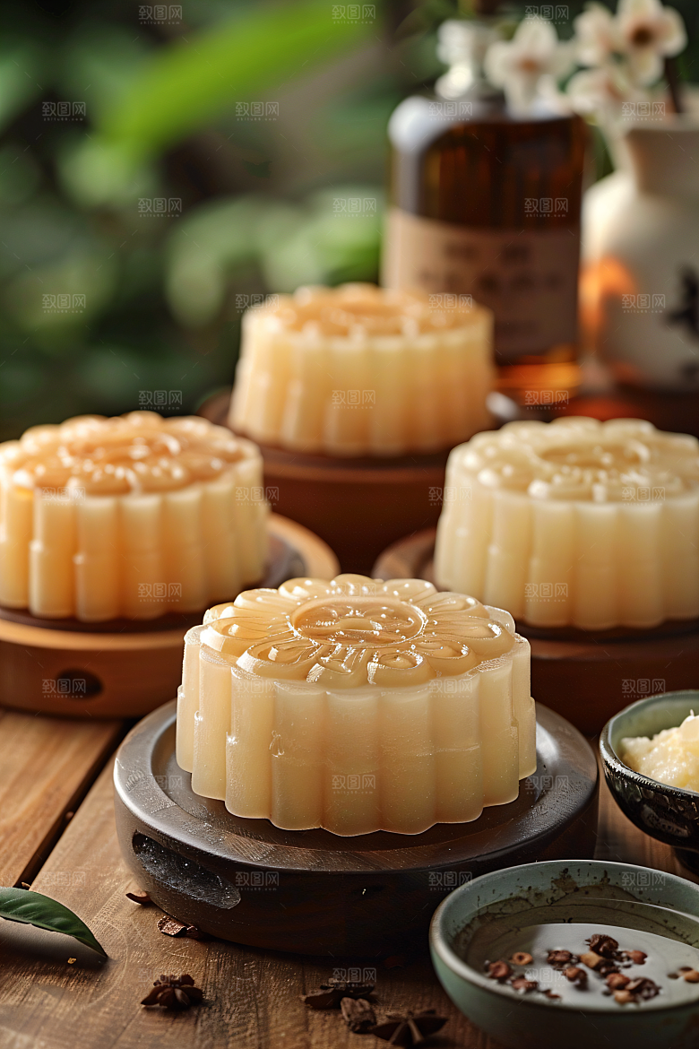 中秋月饼糕点广式月饼摄影图