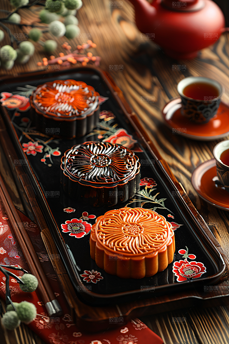 中秋月饼莲蓉月饼文化摄影图