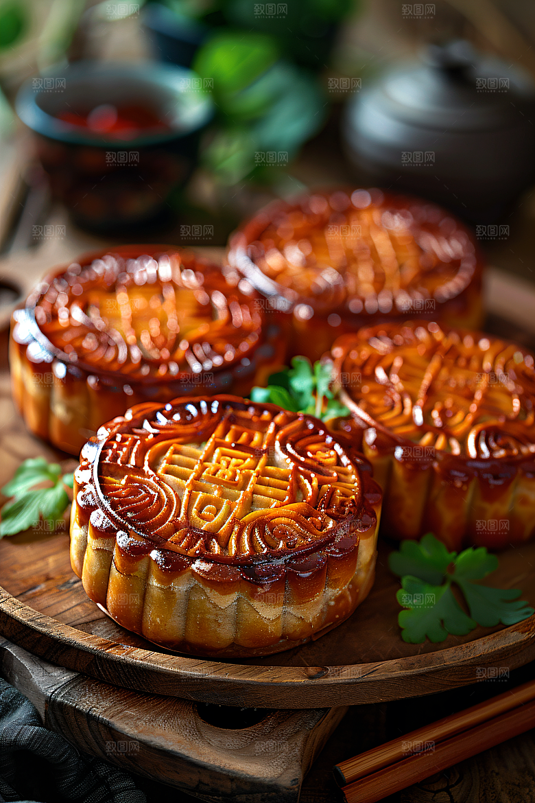 中秋月饼传统节日莲蓉月饼摄影图