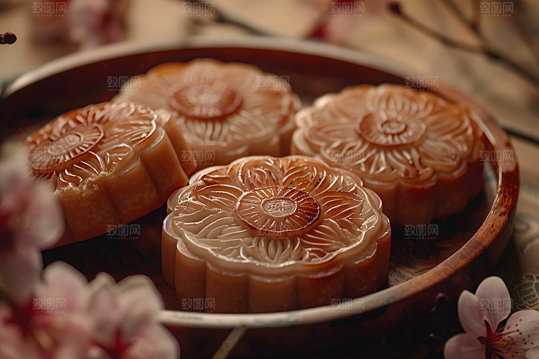 中秋月饼广式月饼习俗摄影图