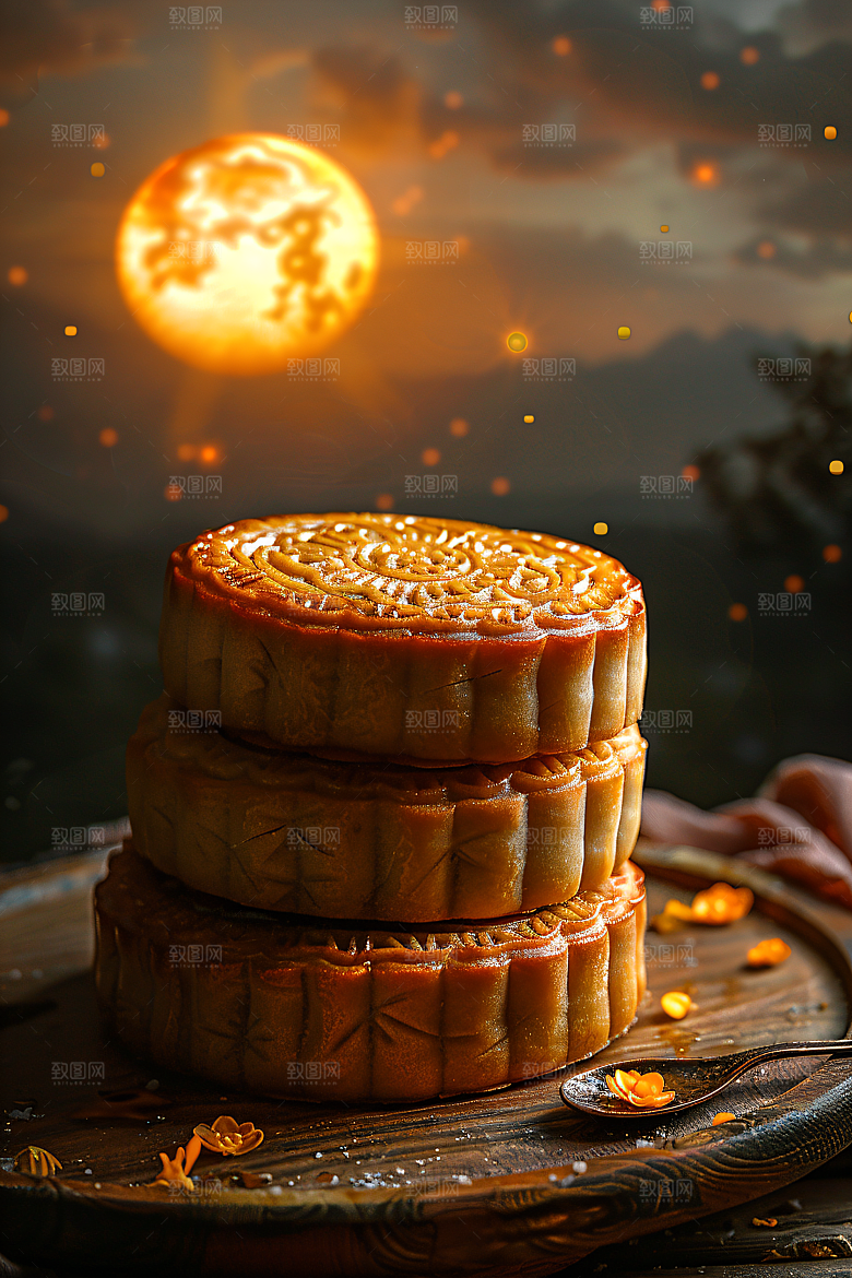 中秋月饼传统节日莲蓉月饼摄影图