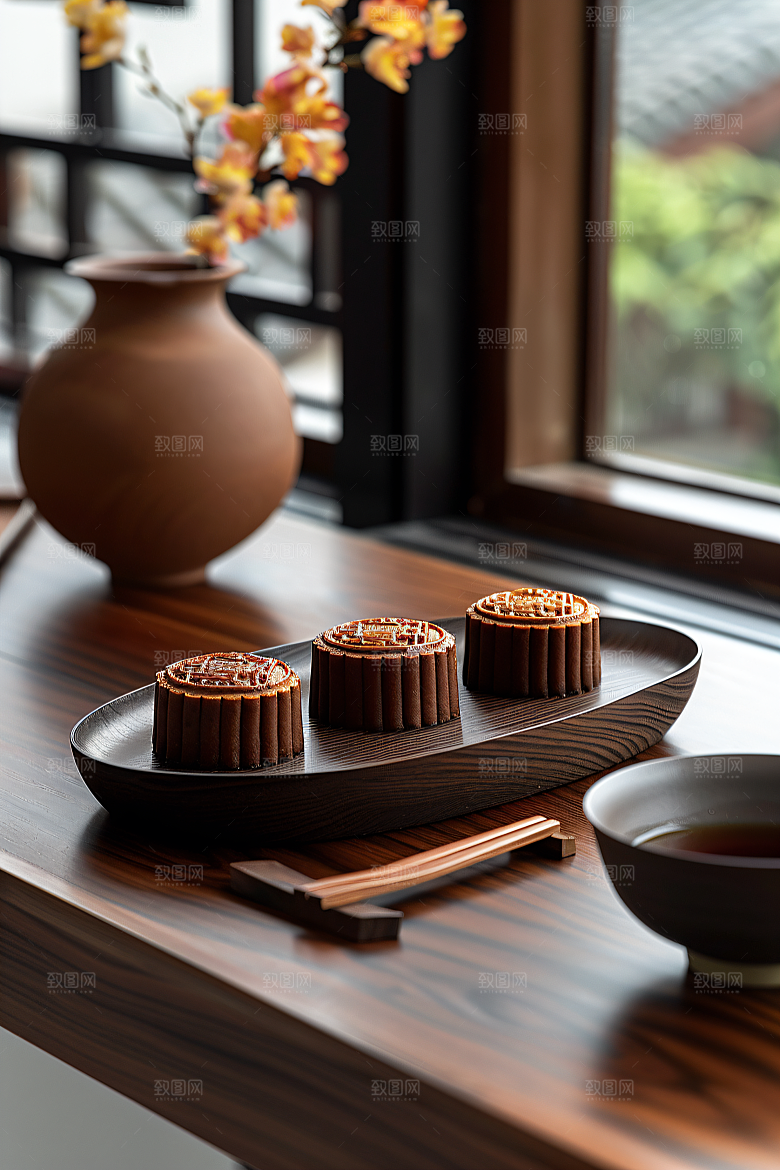 中秋月饼莲蓉月饼传统节日摄影图