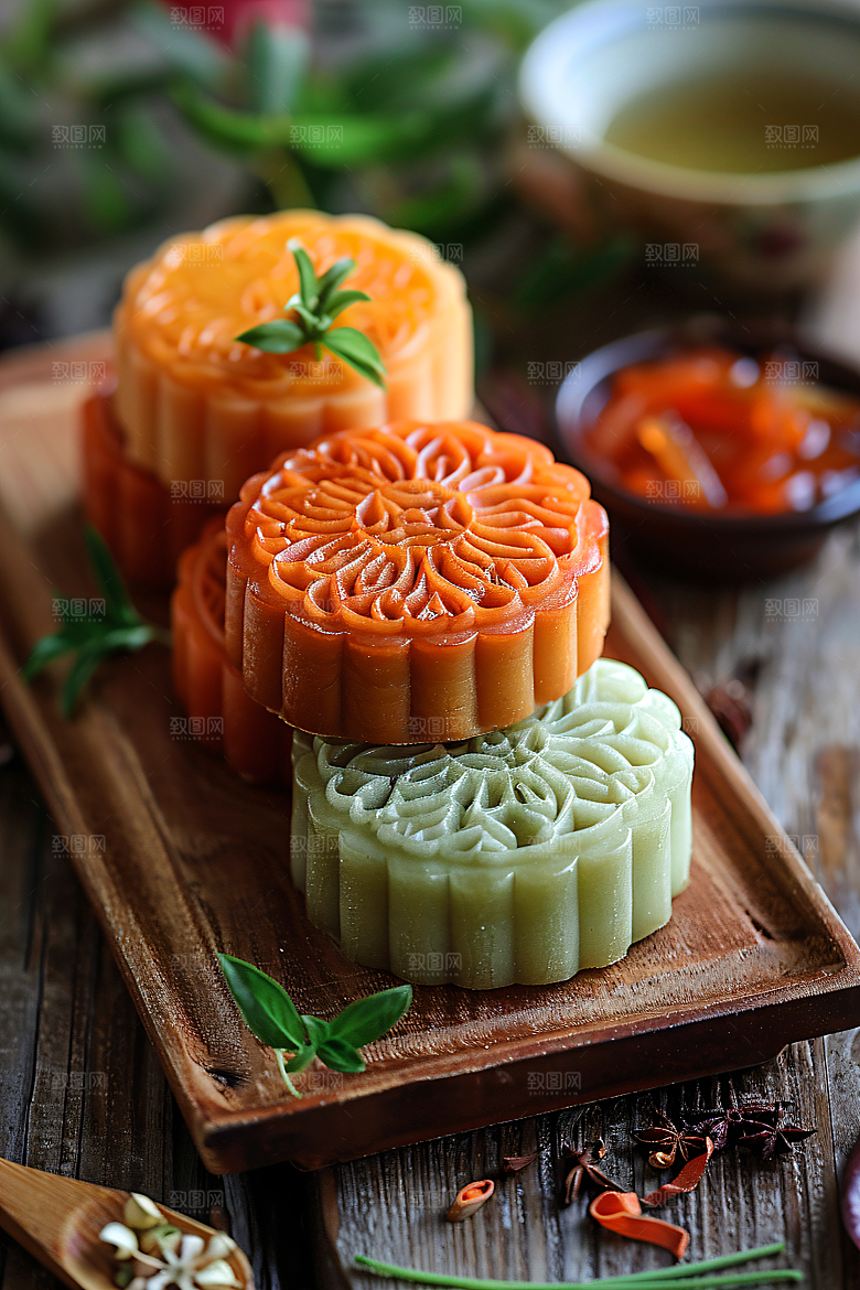 中秋月饼高清美味摄影图