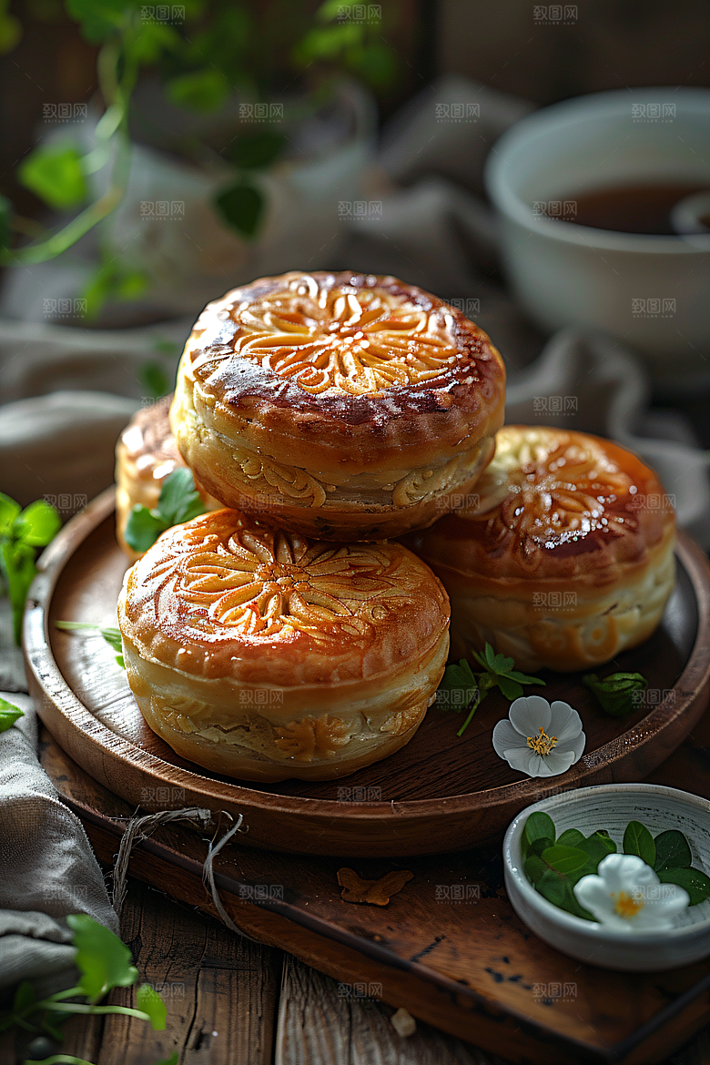 中秋月饼文化莲蓉月饼摄影图