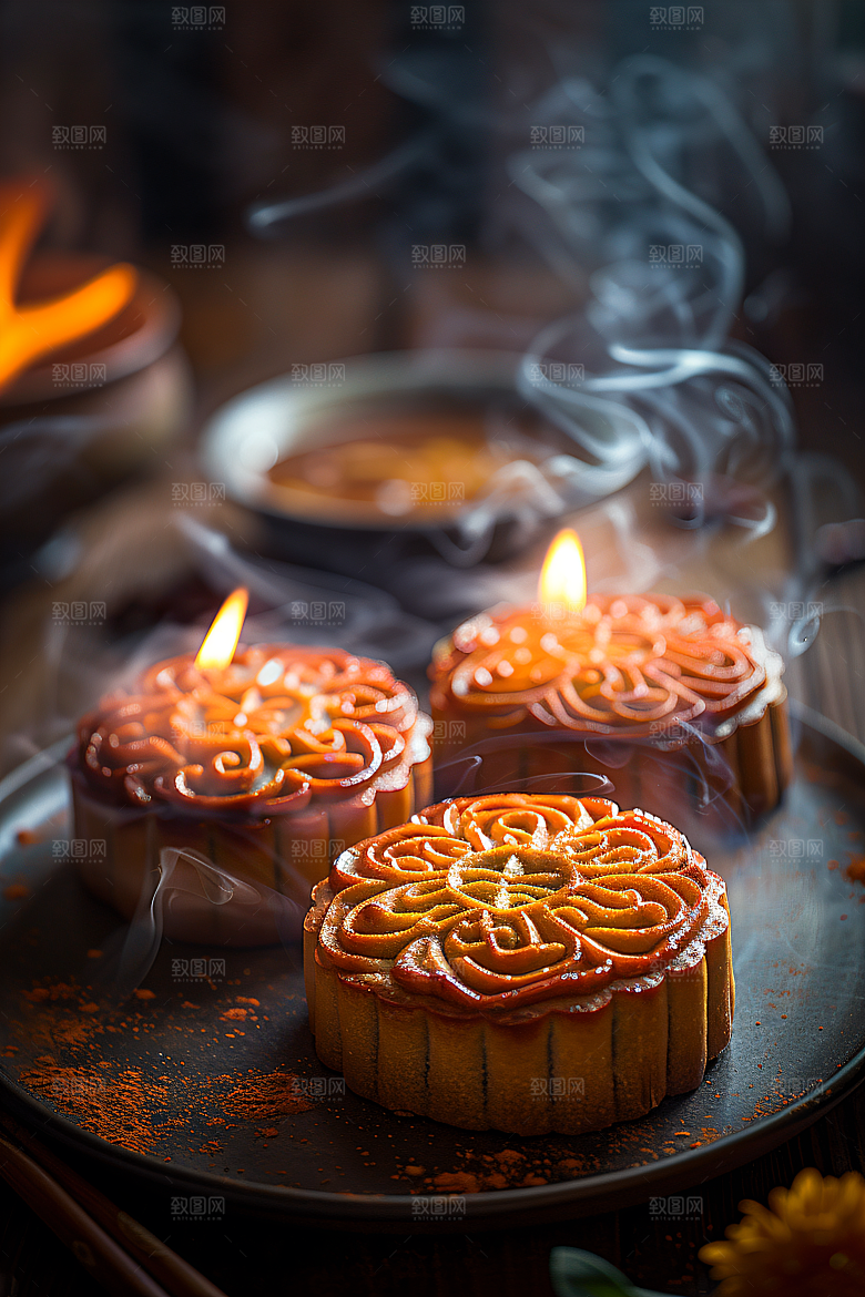 中秋月饼高清糕点摄影图