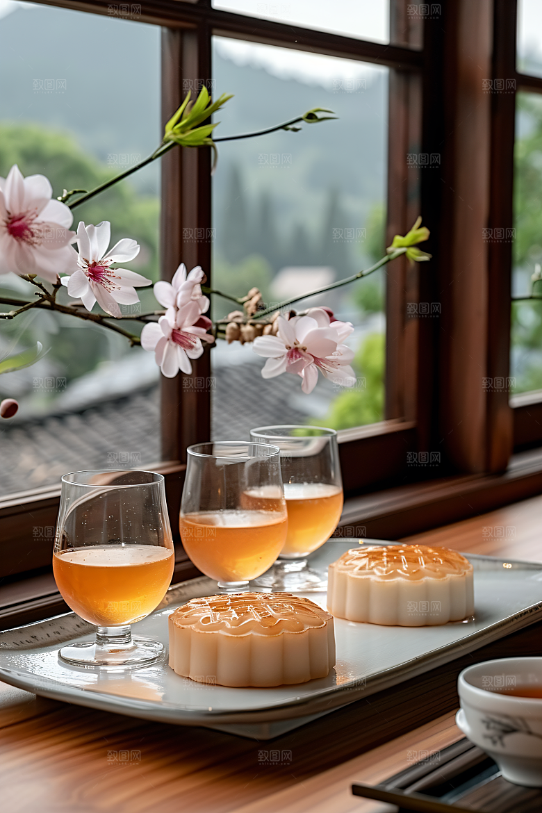 中秋月饼莲蓉月饼广式月饼摄影图