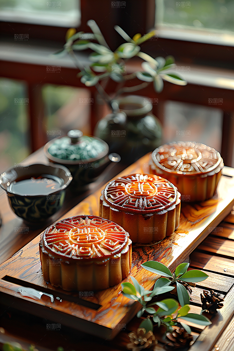 中秋月饼中秋节高清摄影图