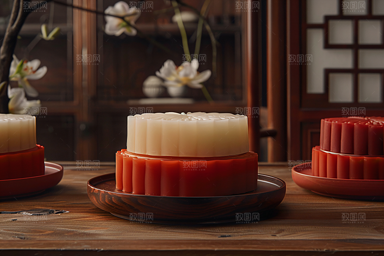 中秋月饼中秋节莲蓉月饼摄影图