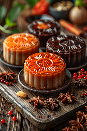 中秋月饼传统节日莲蓉月饼摄影图
