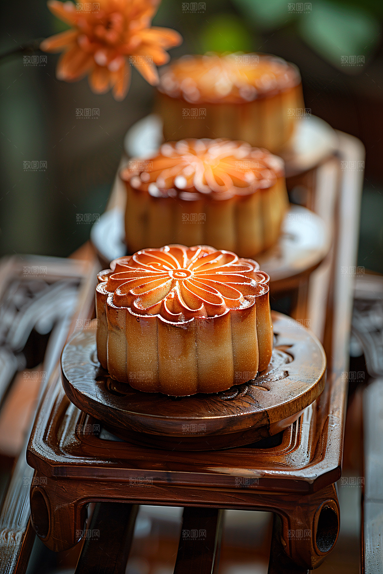 中秋月饼传统节日广式月饼摄影图