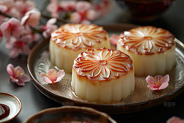 中秋月饼糕点美味摄影图