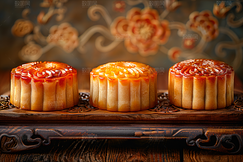 中秋月饼莲蓉月饼习俗摄影图