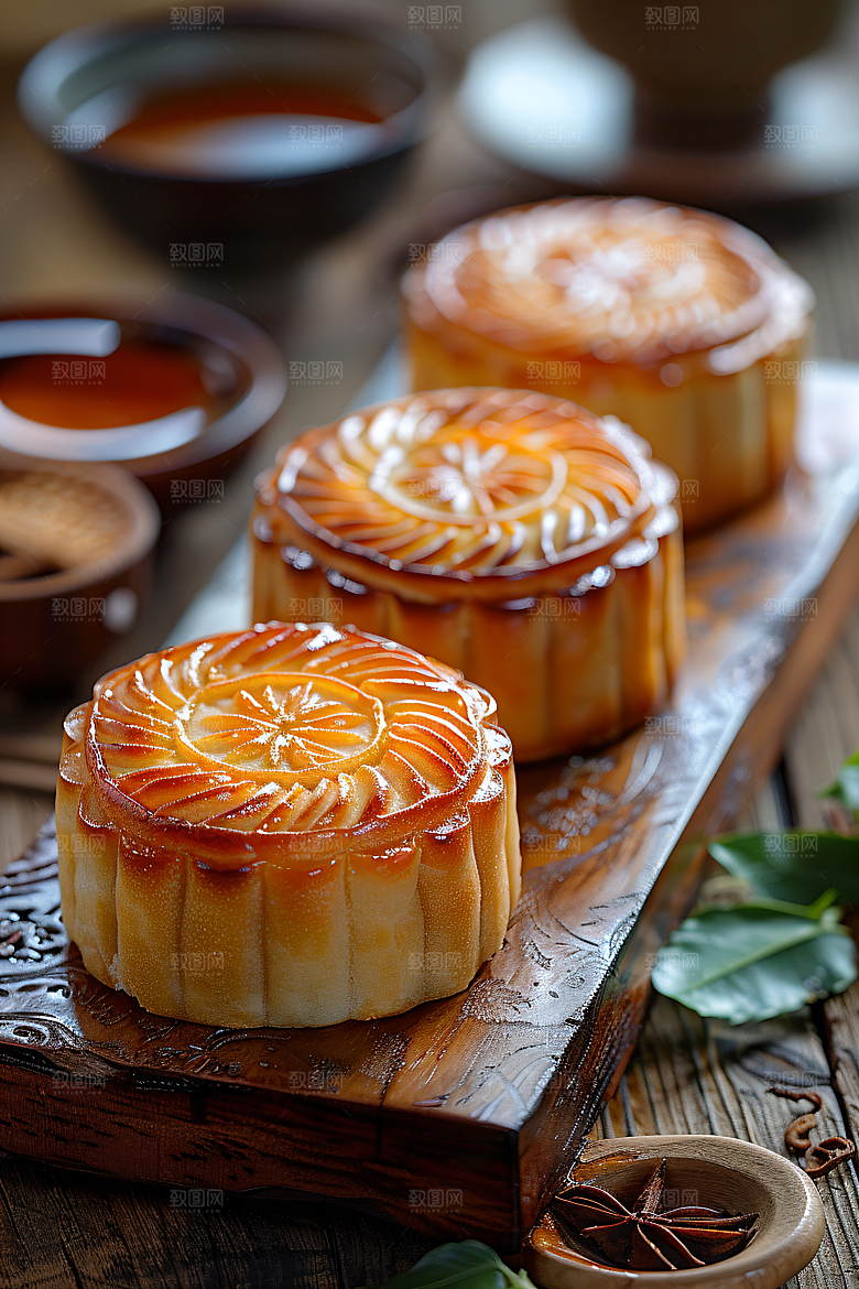 中秋月饼文化中秋节摄影图