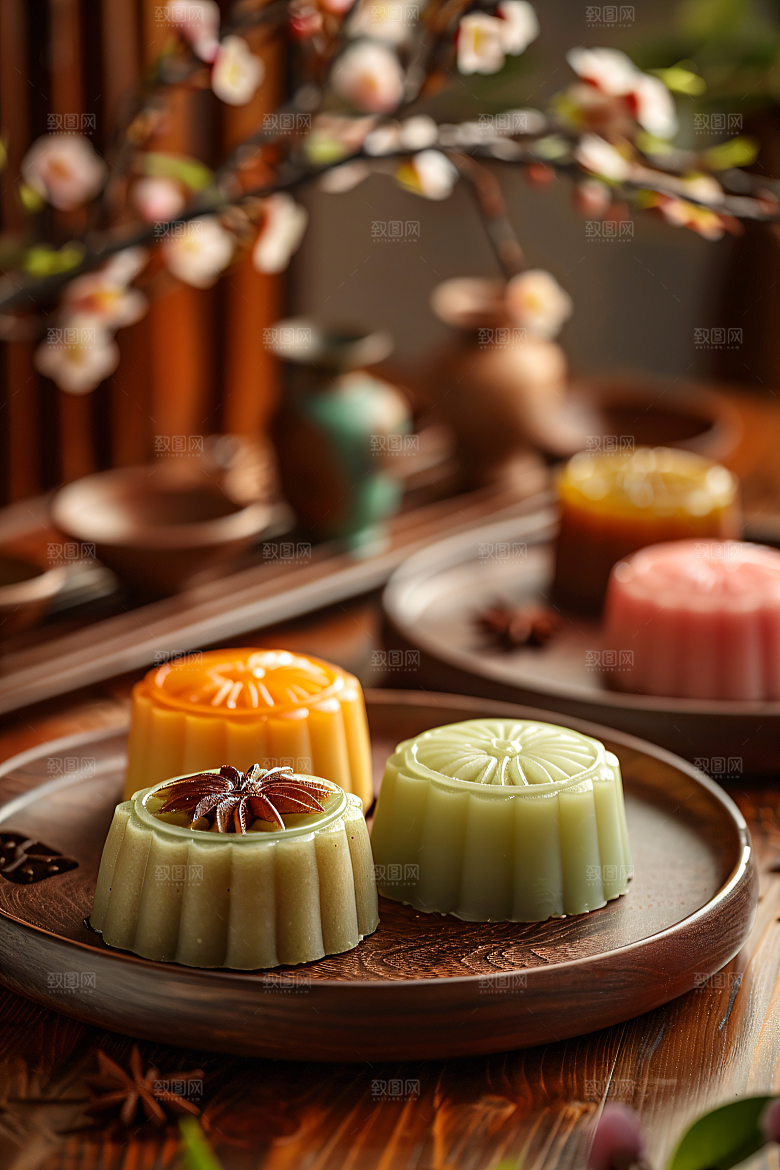 中秋月饼美食广式月饼摄影图
