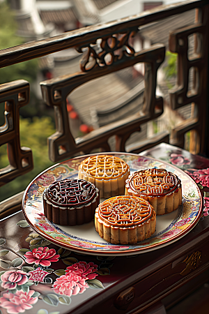 中秋月饼高清美味摄影图