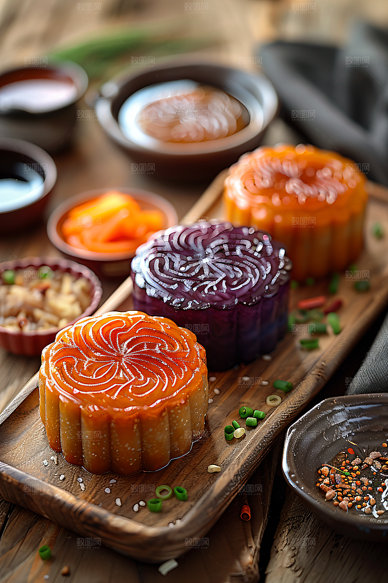 中秋月饼糕点习俗摄影图