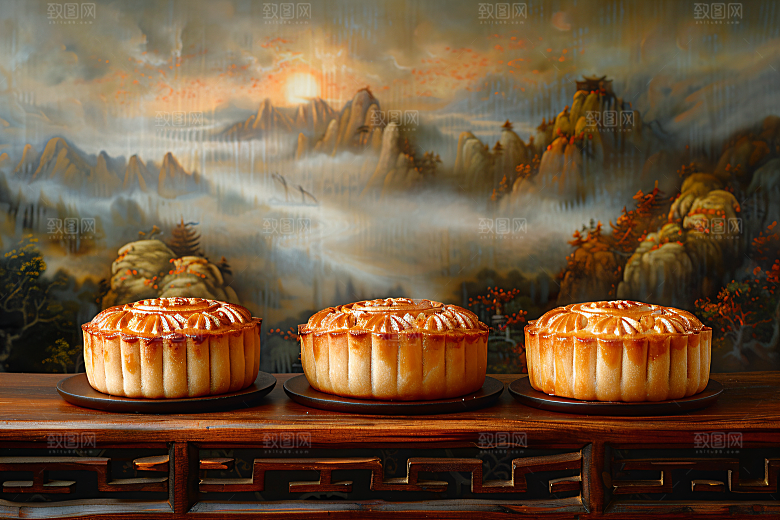 中秋月饼中秋节广式月饼摄影图