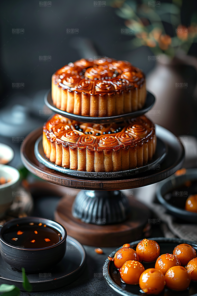 中秋月饼莲蓉月饼传统节日摄影图