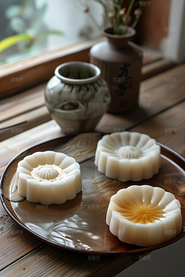 中秋月饼高清习俗摄影图