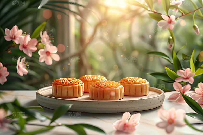 中秋月饼高清中秋节摄影图