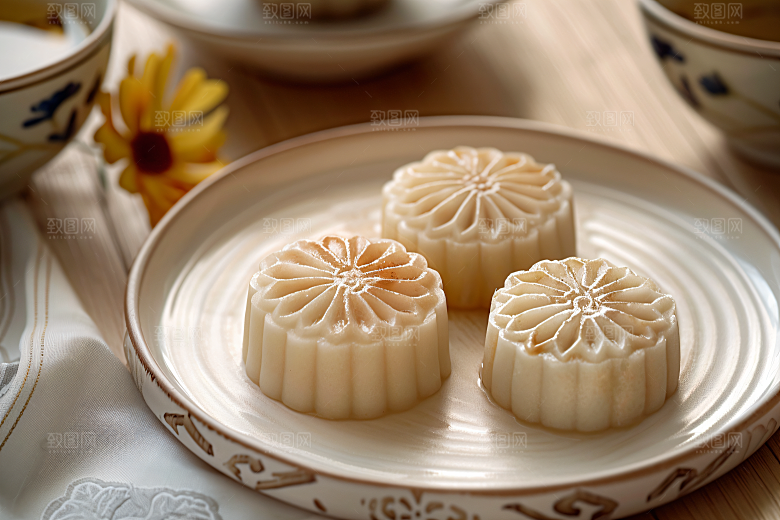 中秋月饼高清习俗摄影图