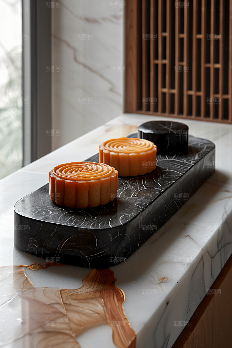 中秋月饼习俗糕点摄影图