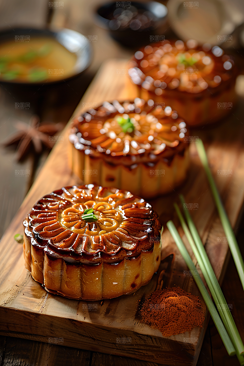 中秋月饼糕点美食摄影图