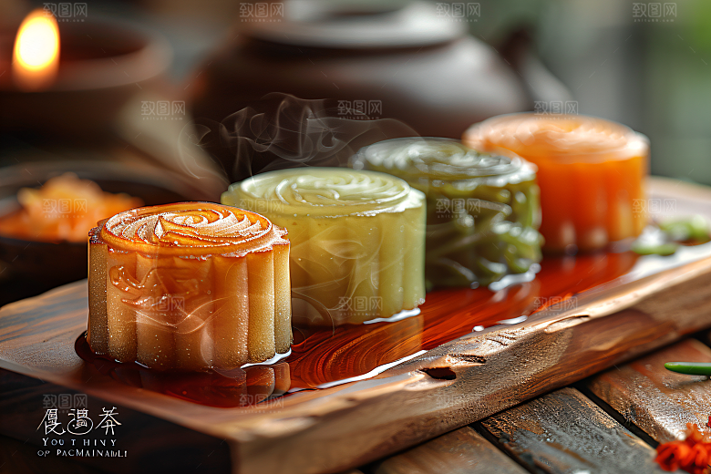 中秋月饼美食高清摄影图