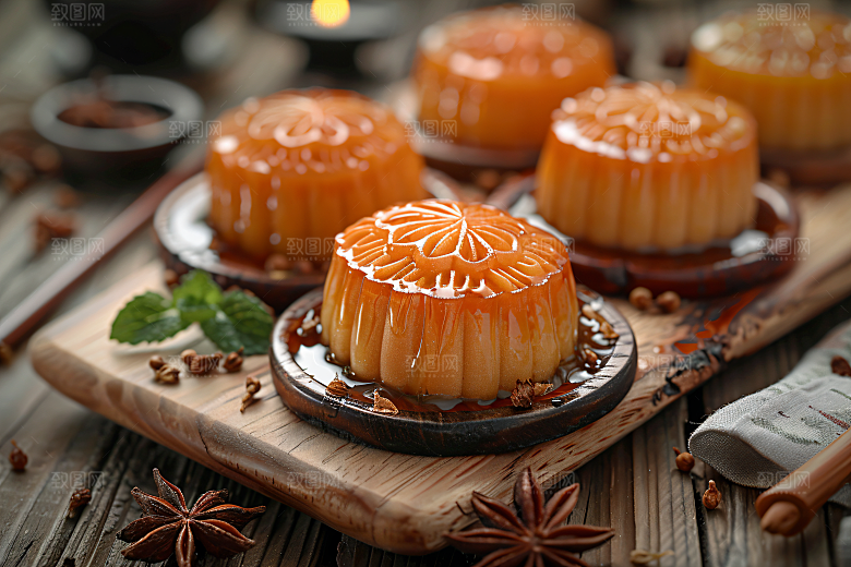 中秋月饼习俗传统节日摄影图
