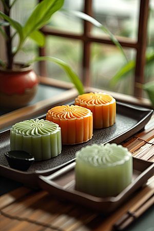 中秋月饼传统节日莲蓉月饼摄影图