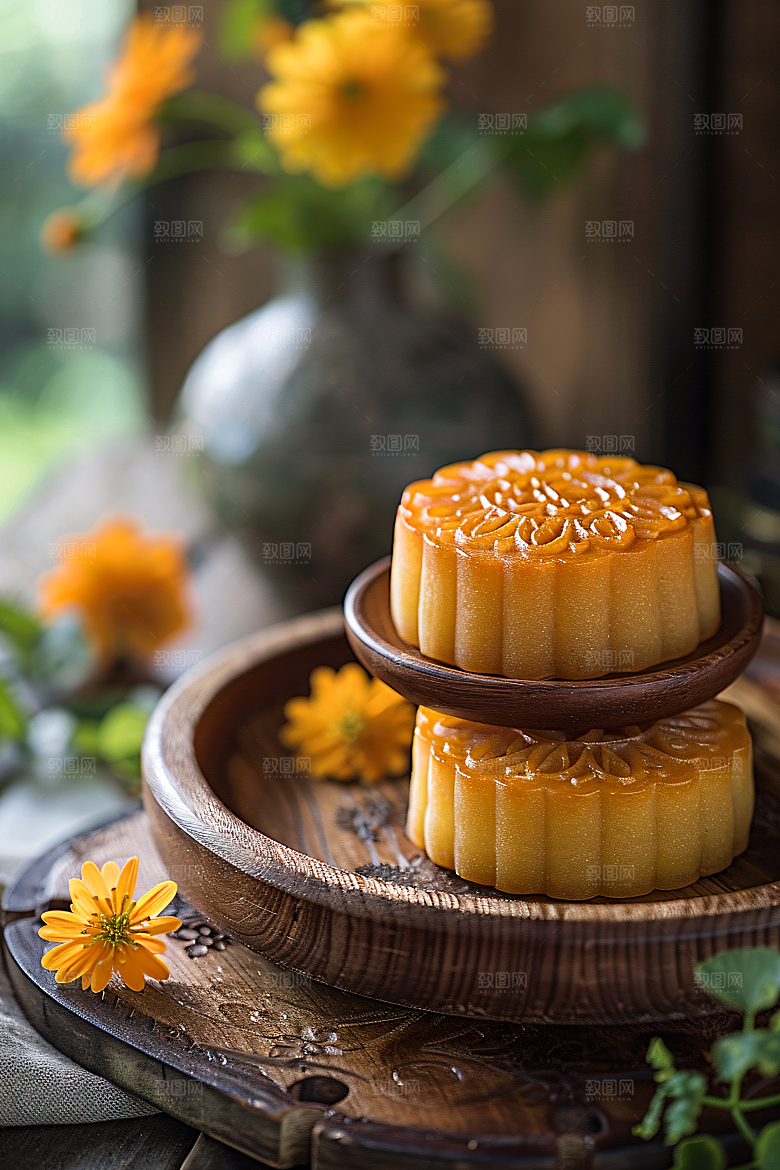 中秋月饼美食高清摄影图