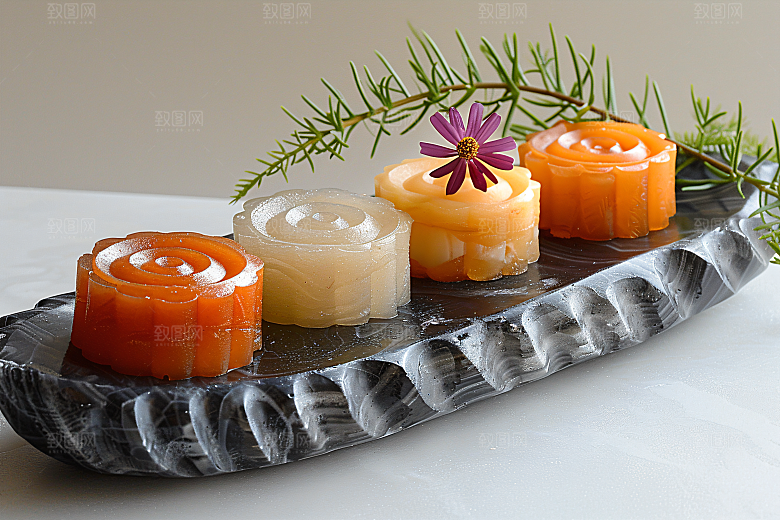 中秋月饼传统美食甜点摄影图