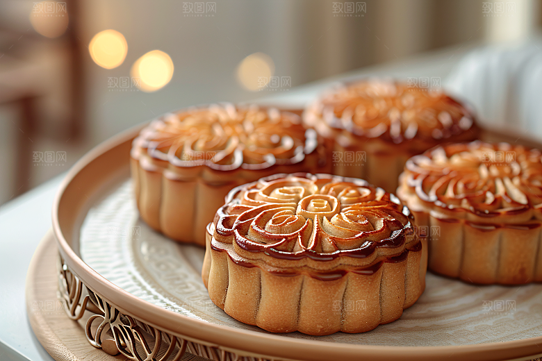 中秋月饼高清广式月饼摄影图