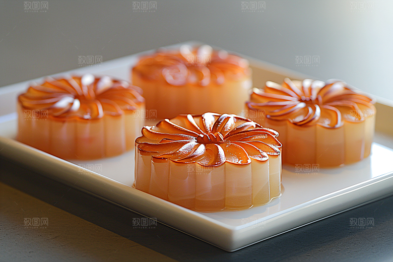 中秋月饼甜点传统节日摄影图