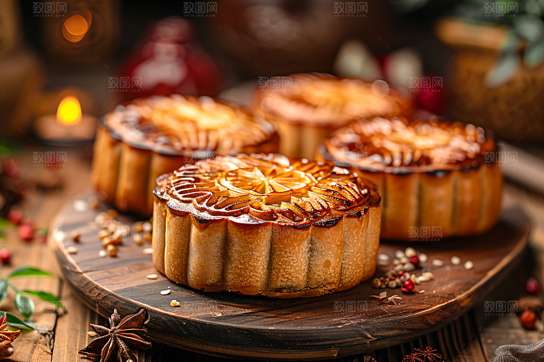 中秋月饼广式月饼中秋节摄影图