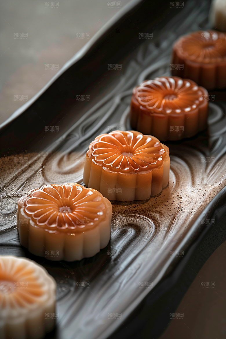 中秋月饼莲蓉月饼习俗摄影图