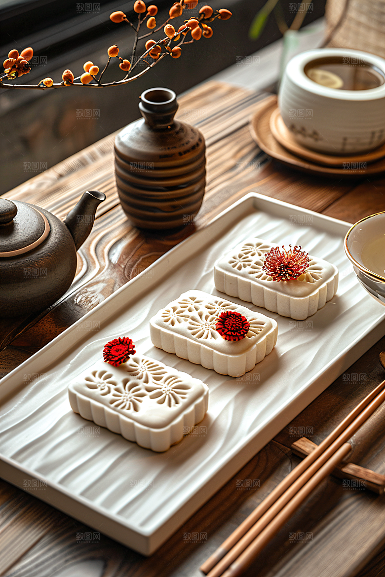 中秋月饼高清广式月饼摄影图