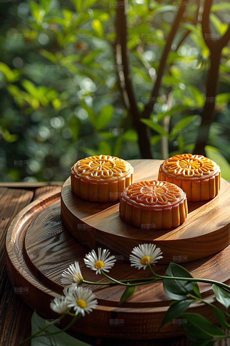中秋月饼广式月饼糕点摄影图