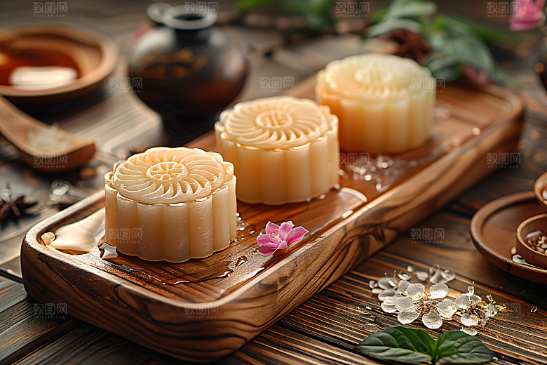 中秋月饼习俗文化摄影图