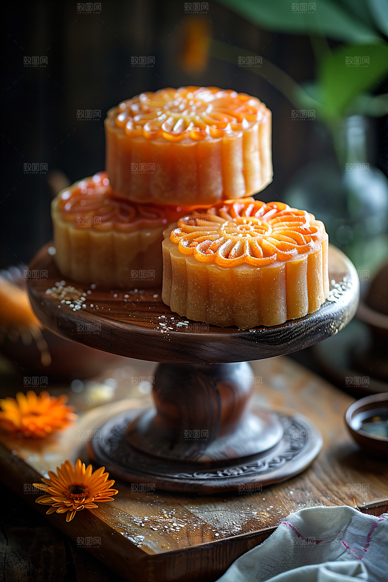 中秋月饼糕点文化摄影图