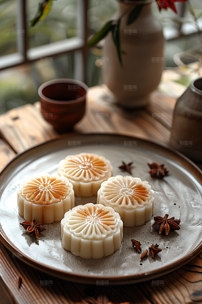 中秋月饼传统美食文化摄影图