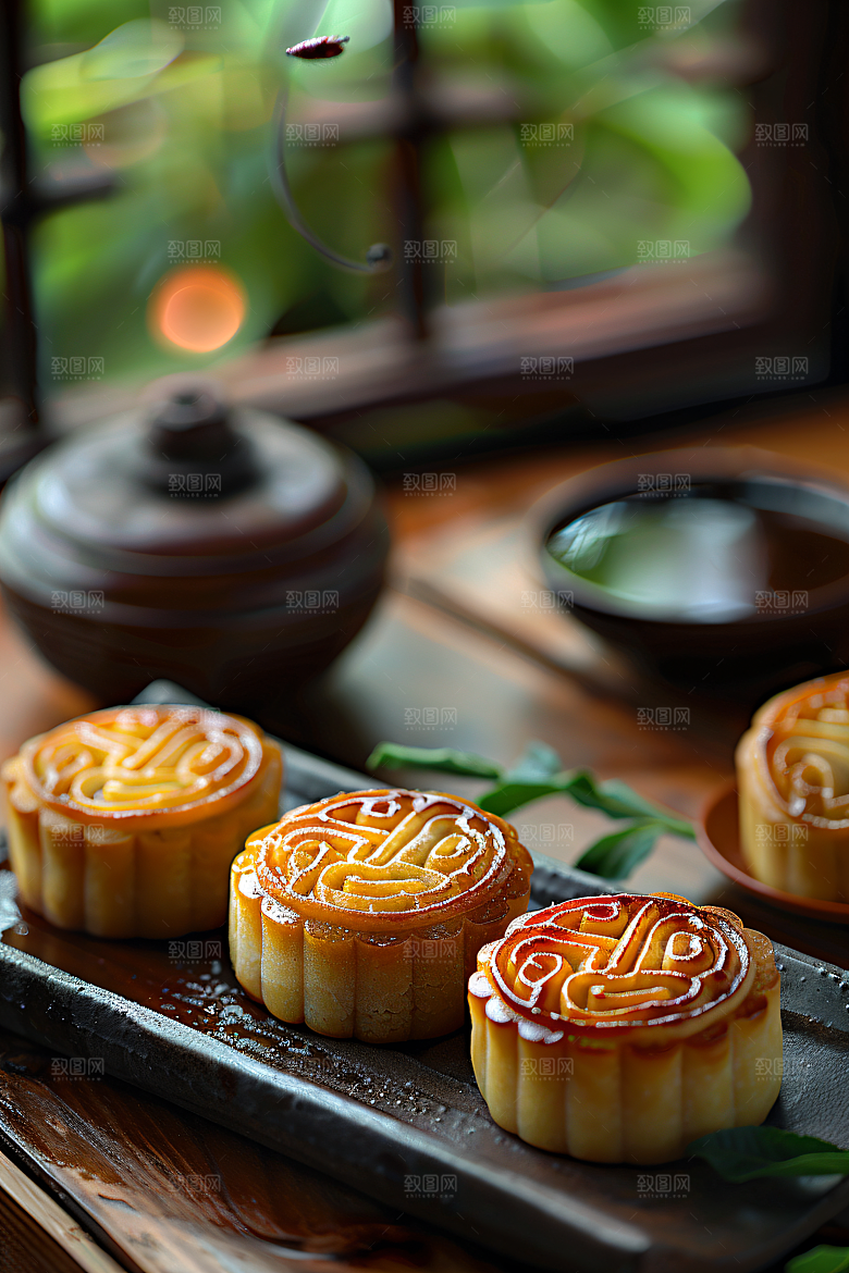 中秋月饼传统节日莲蓉月饼摄影图