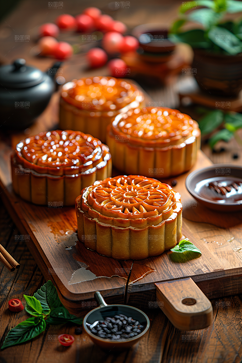 中秋月饼中秋节广式月饼摄影图