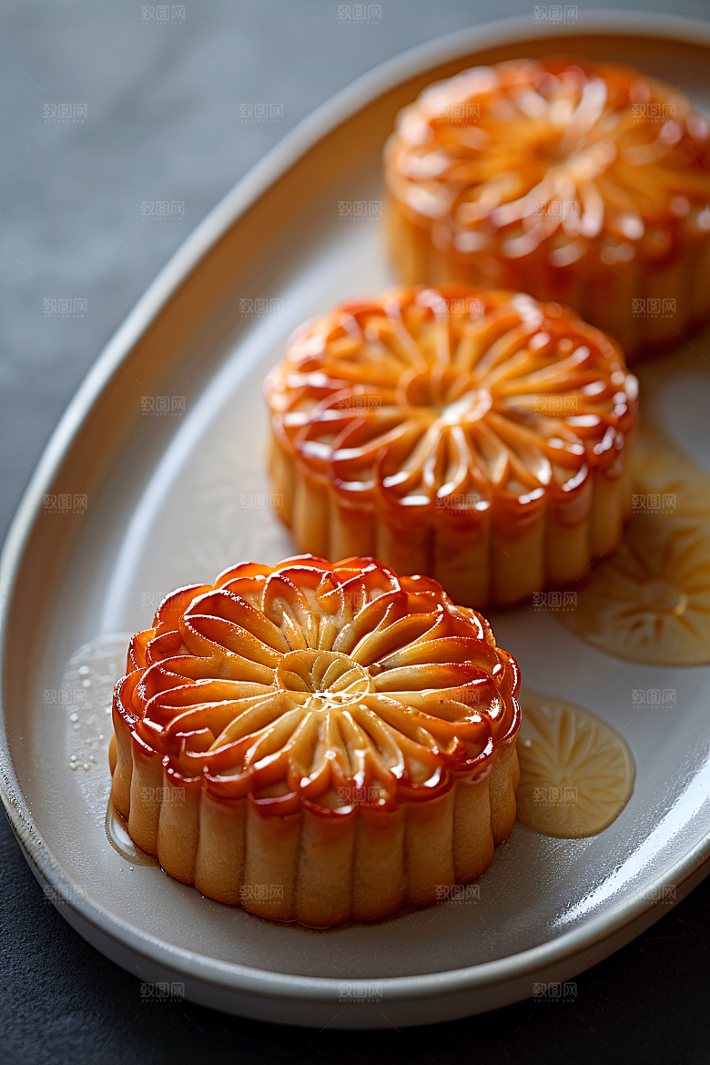 中秋月饼糕点中秋节摄影图