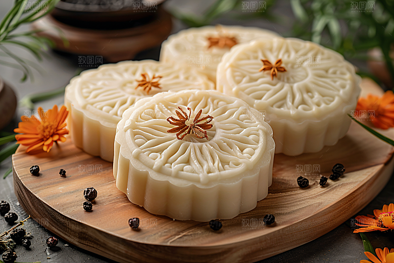 中秋月饼糕点习俗摄影图