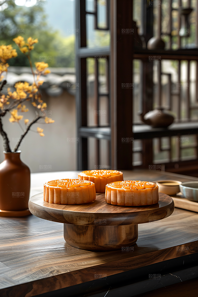 中秋月饼高清中秋节摄影图