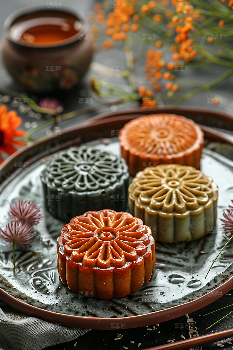 中秋月饼中秋节广式月饼摄影图